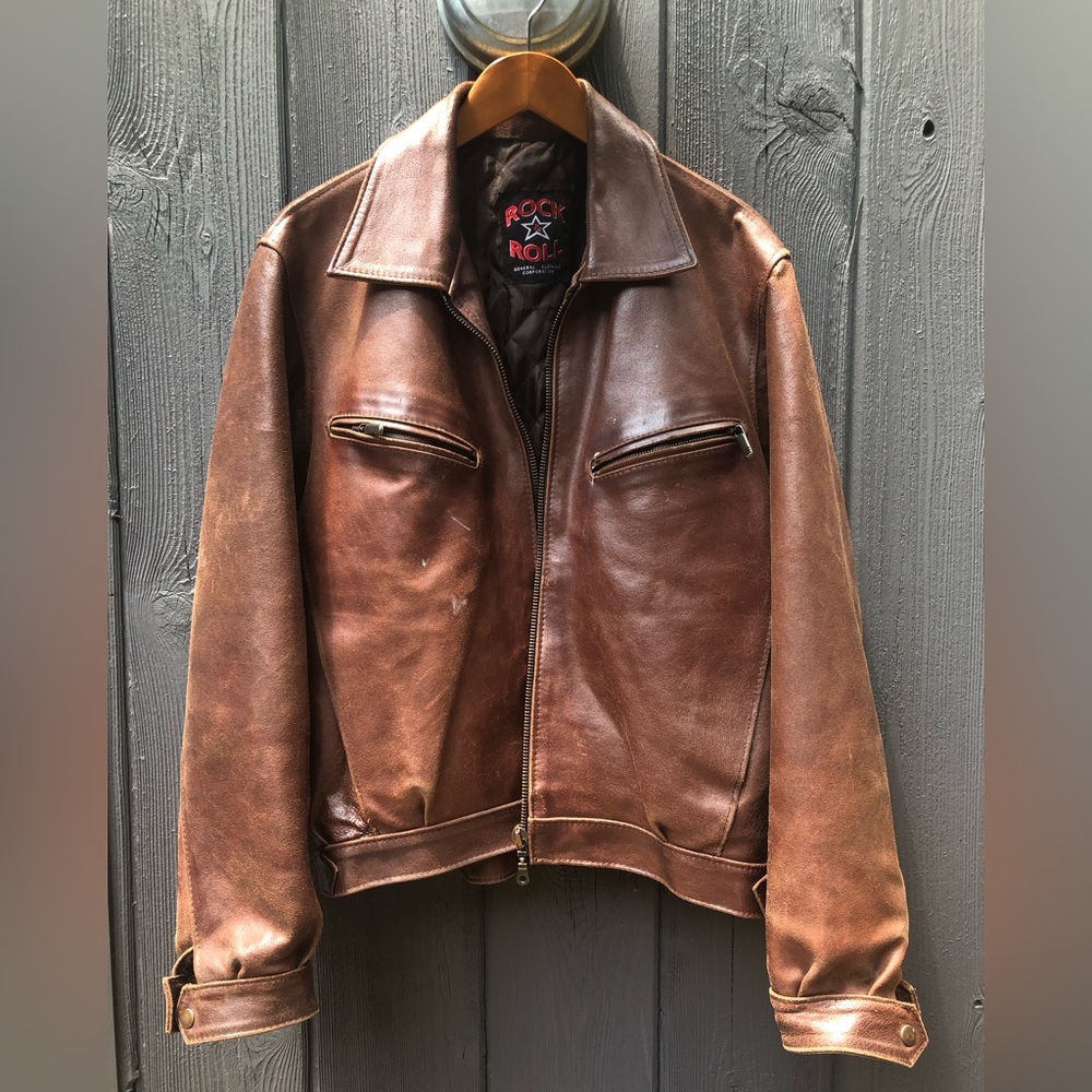 Rock & Roll General Clothing Corporation dark brown leather jacket
